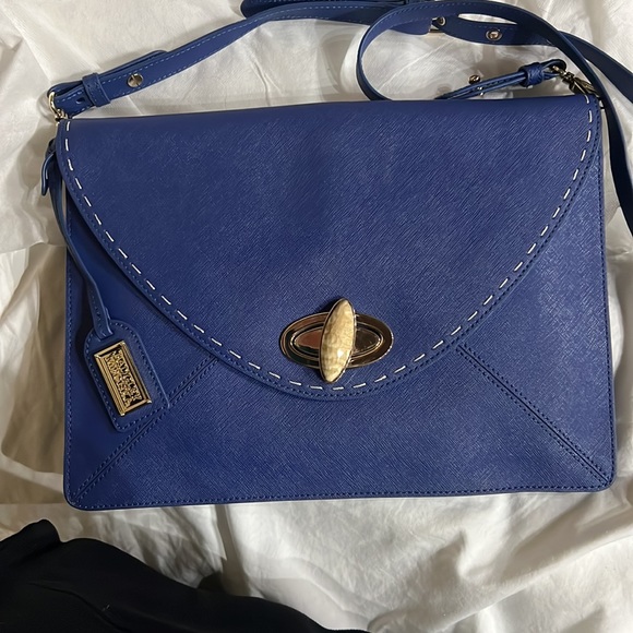 NWOT Badgley Mischka cobalt blue envelope clutch and crossbody - Picture 2 of 6